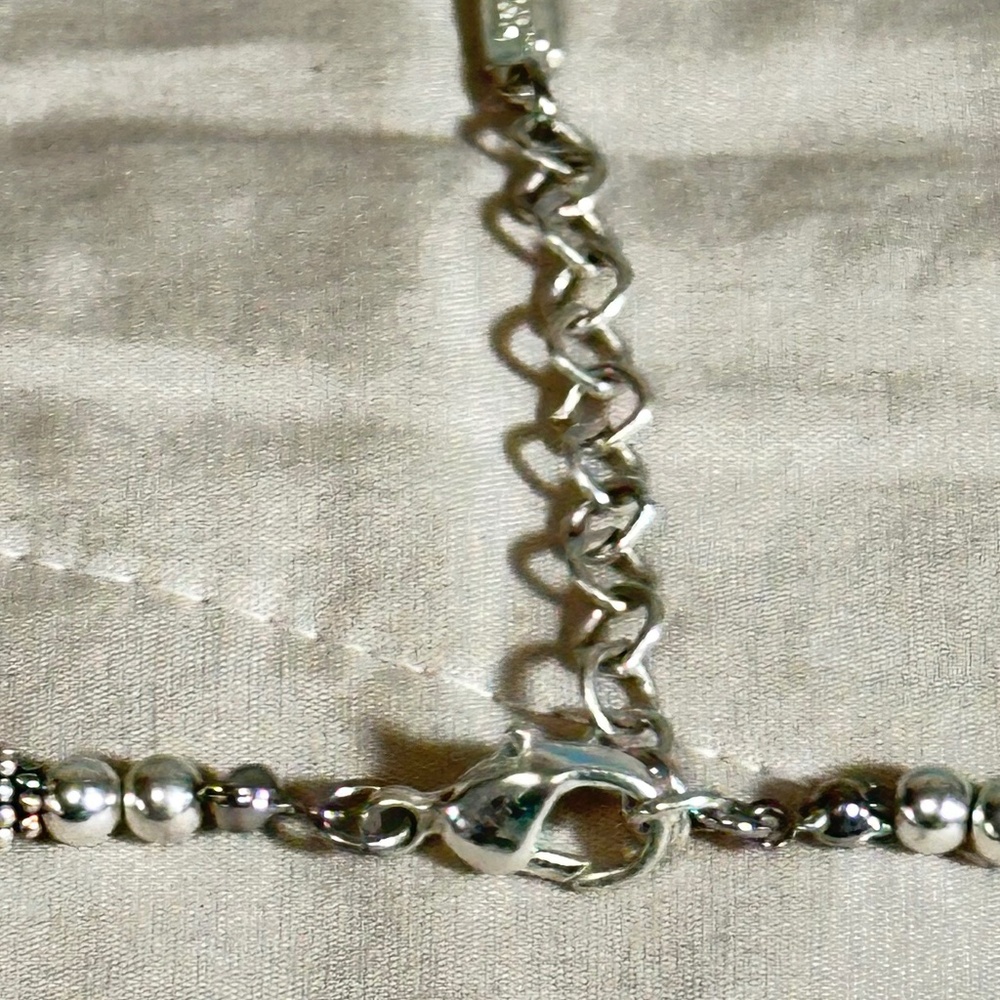 Napier Silver Tone Purple Agate Clear Crystal & Beaded Necklace Vintage - Picture 11 of 12